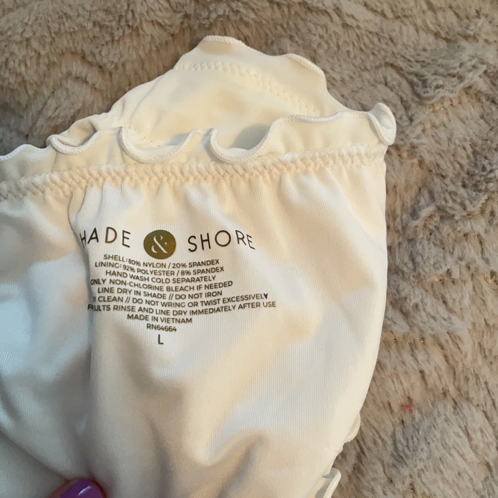 NWT White Ruffled Bathing Suit Bottom - Picture 3 of 4